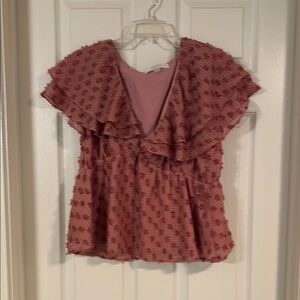 Elegant Ruffled Pink Top